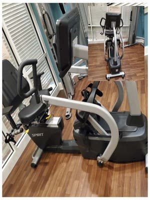 Exercise equipment assembled in a home gym